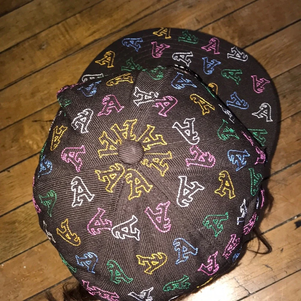 Brown Multicolor 'A' AtlantaEmbroidered Baseball Cap